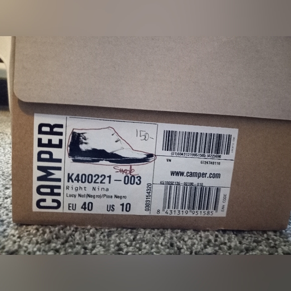 Camper Right Nina Lace up Suede Shoes sz 40 / 10 brown - Picture 7 of 8